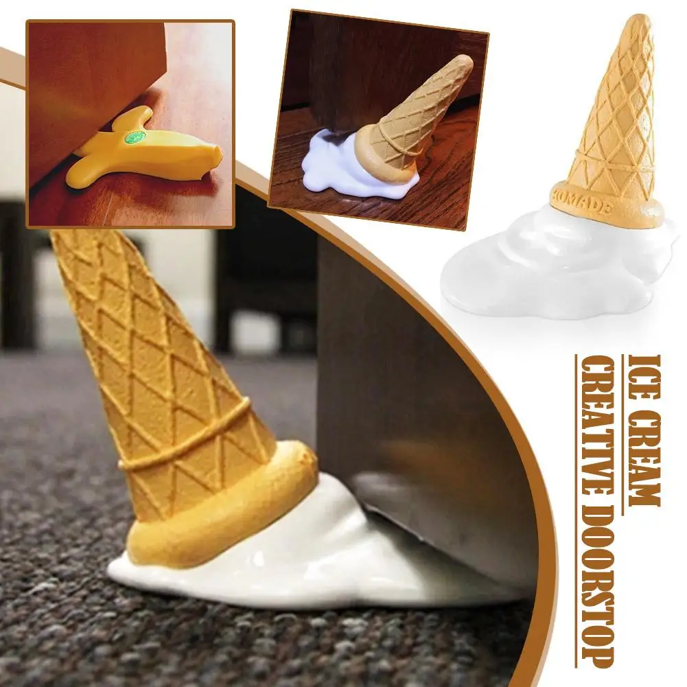 Creative Door Stoppers Banana Ice Cream Type Funny Windproof Plastic Door Stops Blocker Wedges Protectors Reusable Wall P9P6