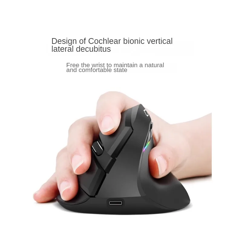 M618Mini Silent Three-mode Wireless Bluetooth Charging Vertical Ergonomic Dual-mode Usb Office Mouse Comes with 4000dpi Charging