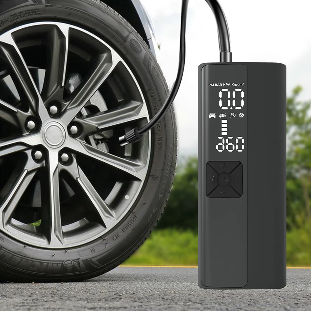 

150PSI Tire Air Pump With LED Flashlight Digital 4000mAh Portable Inflator Tire Pressure Test Car Air Compressor