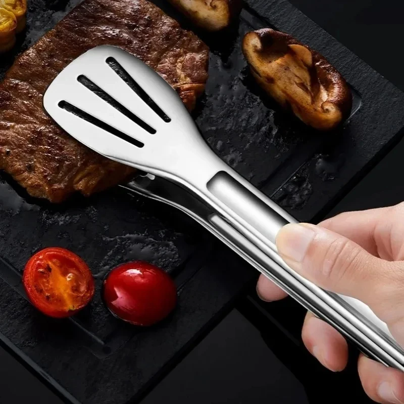 Pinzas para alimentos de acero inoxidable, pinzas para barbacoa, postres, filete, pinzas para servir comida, pinzas largas para barbacoa, utensilios de cocina