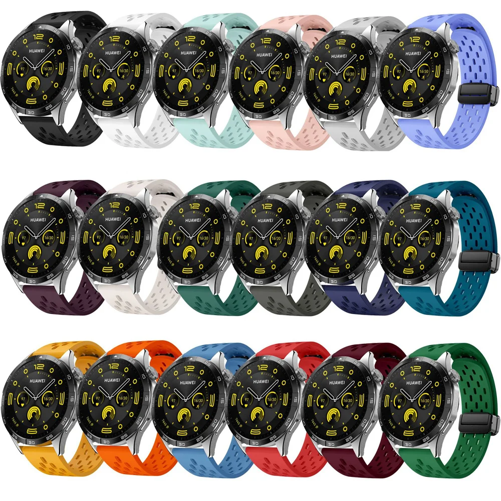 18mm 22mm Silicone Strap Magnetic Clasp Bracelet For Huawei Watch GT 4 GT4 41mm Replacement Wristband gt4 46mm Sports Soft Band