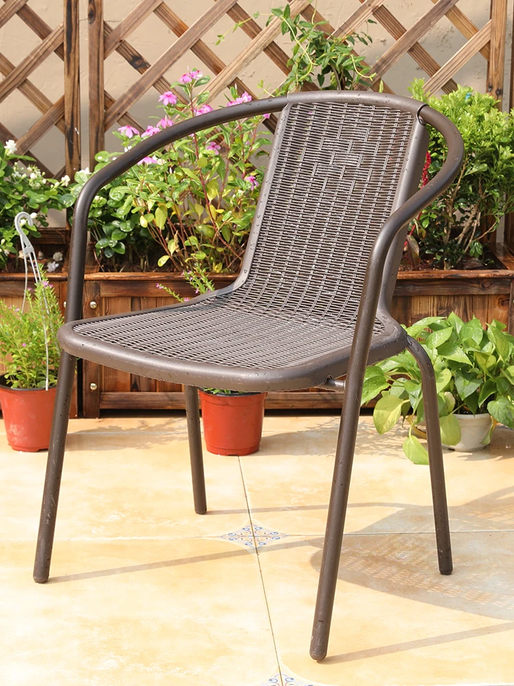 

Outdoor chairs, courtyard leisure chairs, iron art milk tea shops, stall chairs, outdoor tables, chairs, backrest chairs, rattan