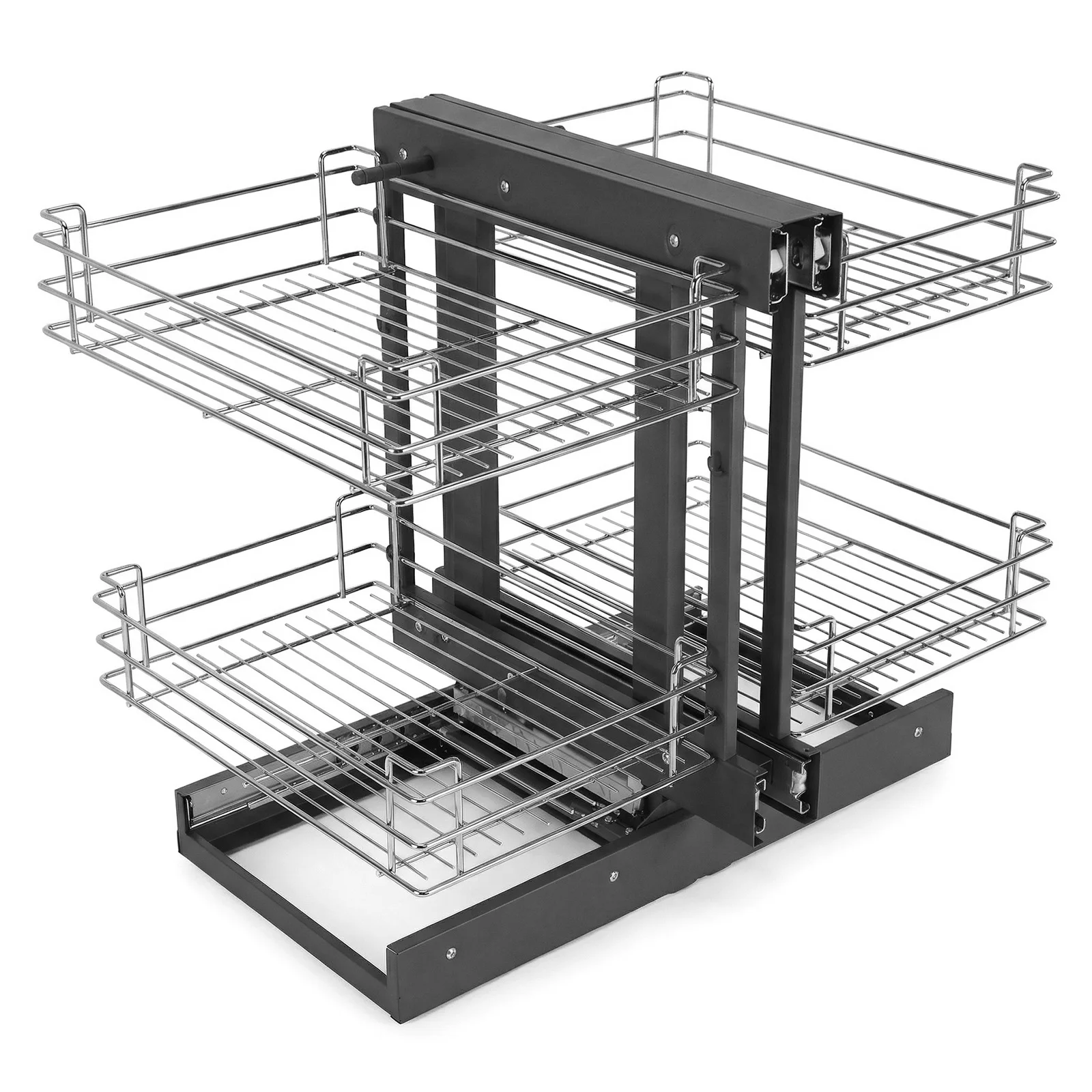 

Выдвижной угловой шкаф с 2-уровневыми выдвижными ящиками и 4 полками, скрытая угловая выдвижная полка для кухни или ванной комнаты