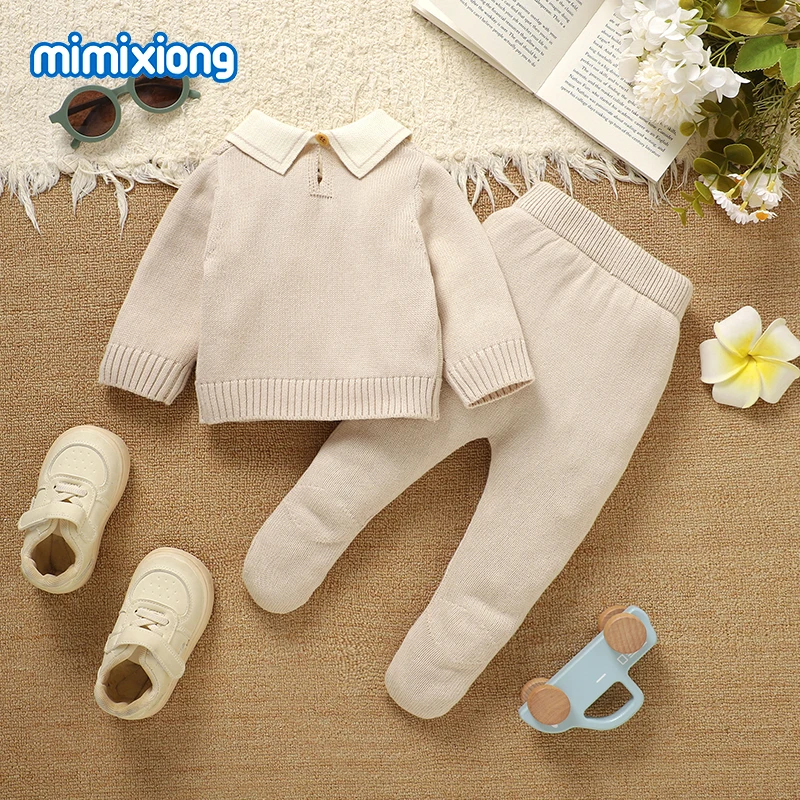 Baby Clothes Winter Casual Outwear Long Sleeve Sweater Shirts Tops+Leggings Outfits Sets for Newborn 0-9m Infant Boys Tracksuits