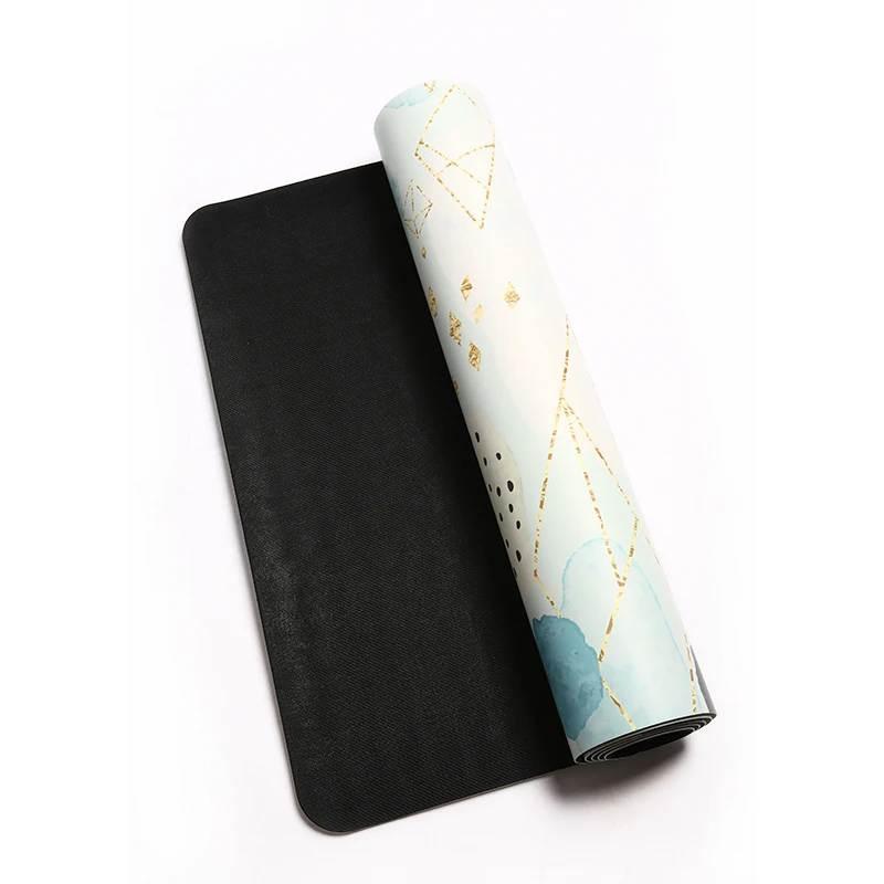 Wholesale Non-Slip Printed PU Eco Natural Rubber Yoga Mat - With Carrying Strap (OEM Custom)