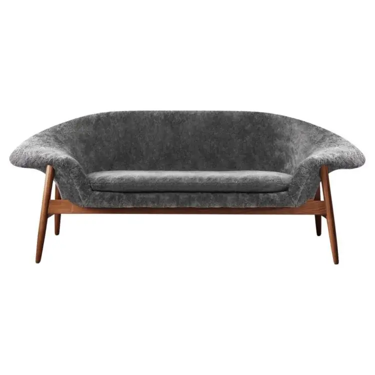 &for Fried Egg Sheepskin Sofa Tufted Design for Apartment and Mall Luxury Living Rooms
