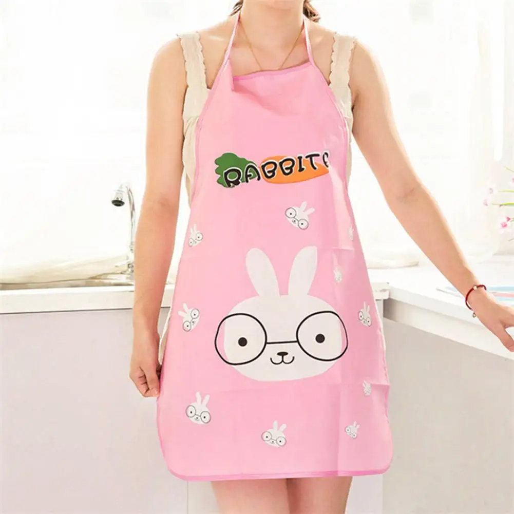 Cartoon Print Panda Kids Aprons Waterproof Strap Halter Kitchen Aprons for Adult Kids Household Cooking Baking Cleaning Bib