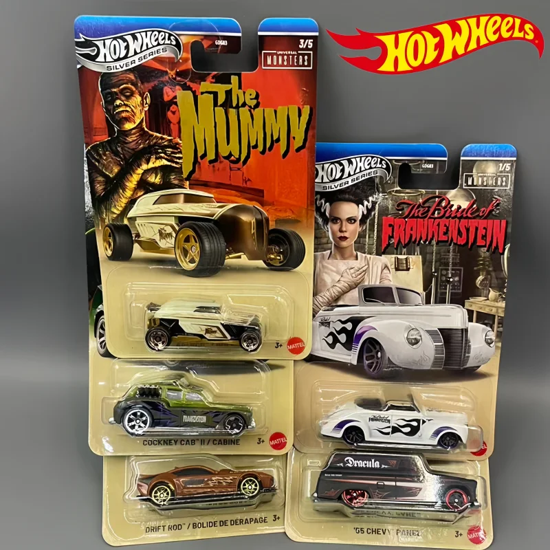 Hot Wheels Silver Series 1:64 Die-Cast Alloy Universal Monsters Frankenstein Series Car Model Collection Toy Birthday Gifts
