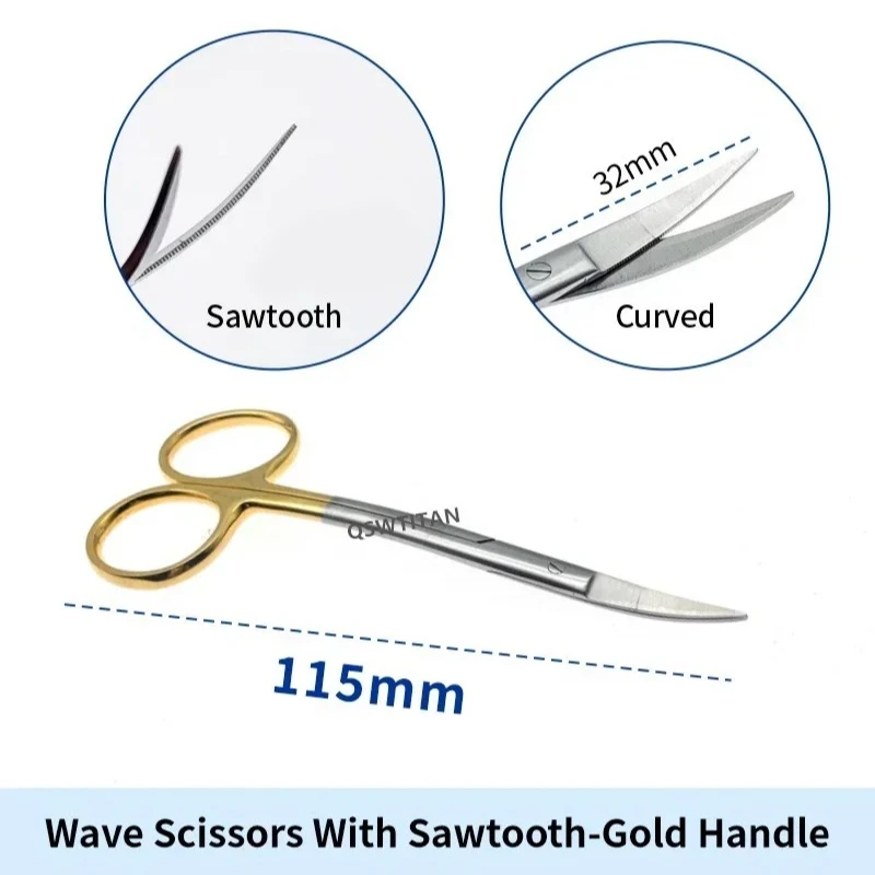 กรรไกรเวฟ QSWTITAN สำหรับผ่าตัดจมูก ตัดกระดูกจมูก ทำคิ้ว ทำตา  ทำจากสแตนเลส