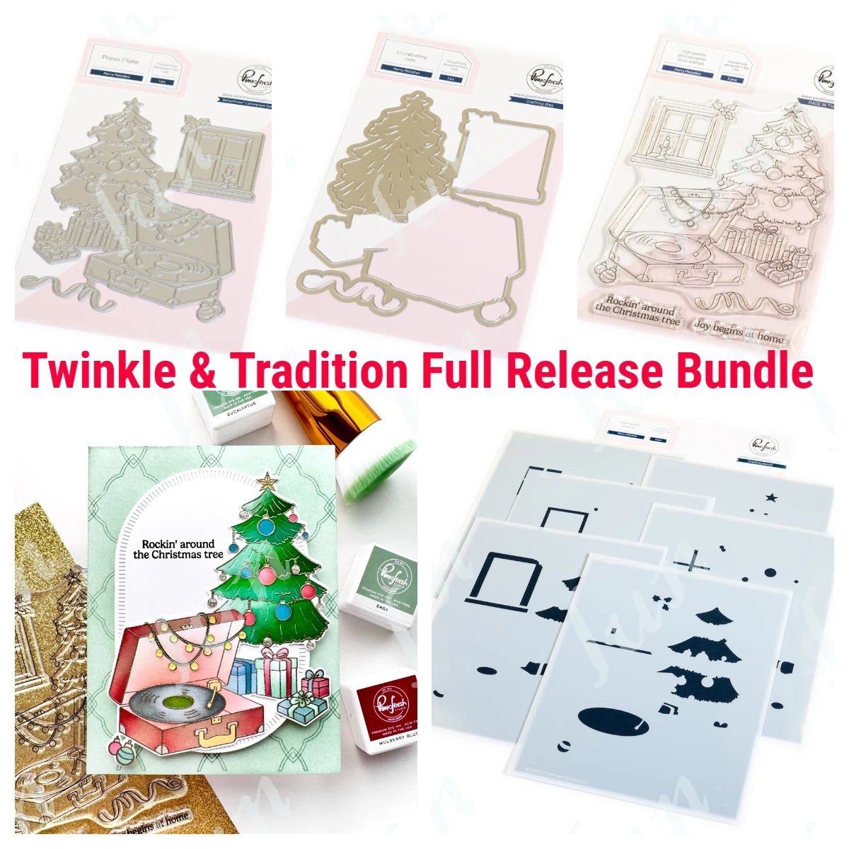 

Merry Melodies Holiday Decorations Metal Cutting Dies Clear Stamps Stencil for Scrapbooking Embossing DIY Paper Card Album