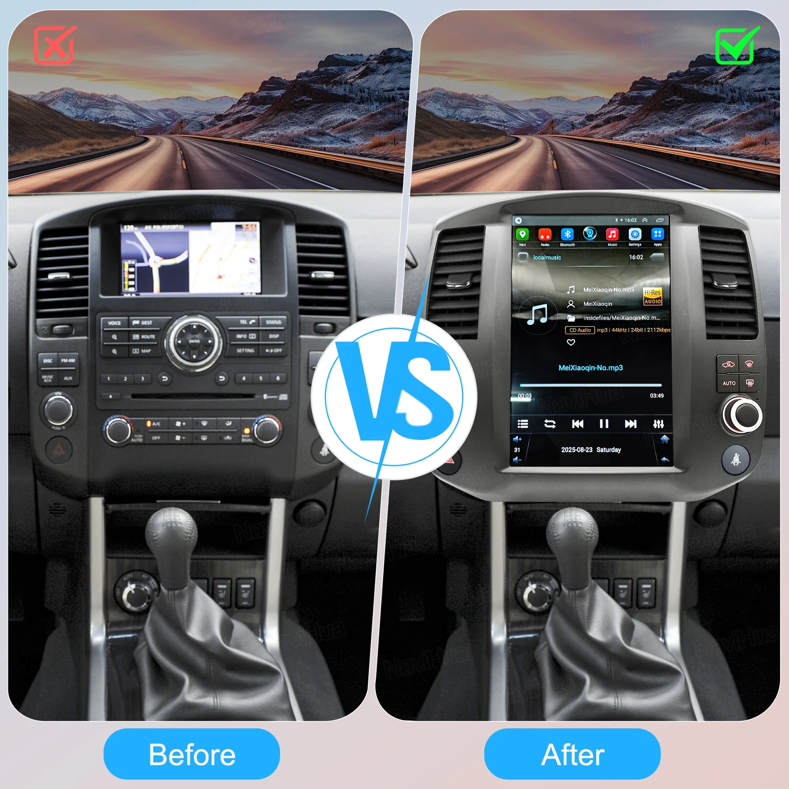 日産パスファインダー/ナバラ（2008-2012）用新型12.1インチ縦型スクリーンAndroidカーステレオ、GPSステレオナビゲーション、Carplay搭載