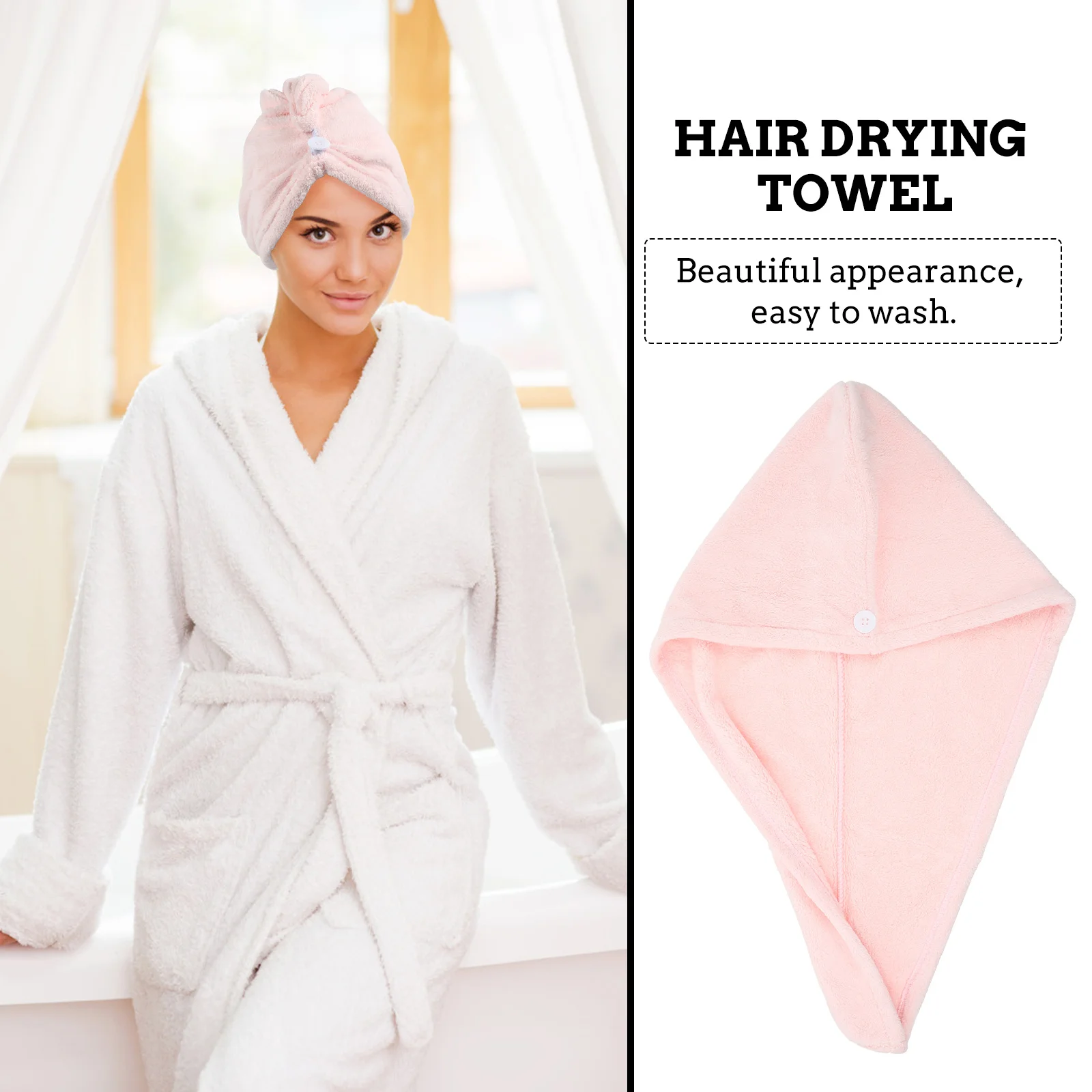 

3Pcs Hair Towel Wrap Fast Drying Cap Absorbent Dry Hair Hat for Women Post Shower Use Soft Comfortable Hair-Drying Hat