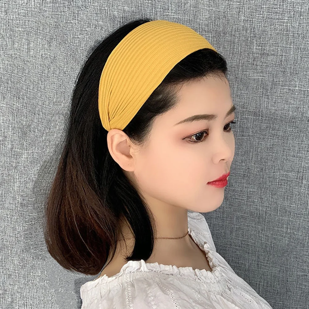 Women's Non-Slip Toothed Wide Brim Hair Band Fashion New Elatic Solid Casual Face Wash Hair Fixer Hairpin Headbands For Women