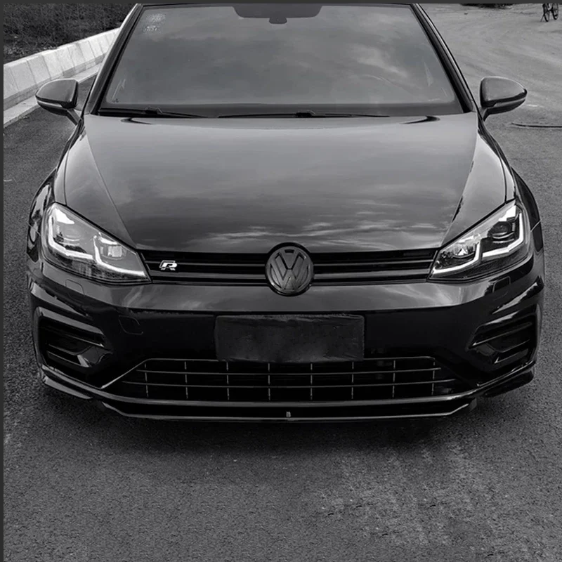 Dla VW Golf MK7.5 Golf GTI GTE GTD R 2017-2019 Sport Pełna czarna przednia środkowa kratka Wkładka Grill Mesh Cover Molding Trim Garnish