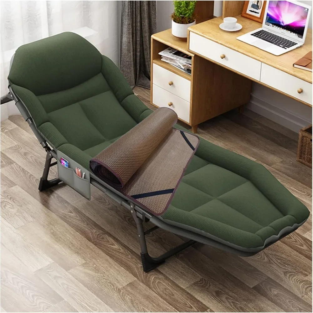 

"Adjustable Recliner Chair - Portable Foldable Lounger for Outdoor Sun, Lunch Break & Office, Breathable Comfort Bed"​