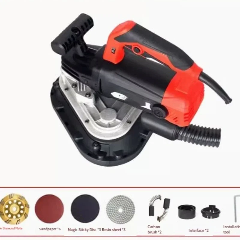 Handheld Three Head Dust-free Grinding Machine, Floor Grinding Machine, Concrete Floor Renovation Putty, No Dead Corners