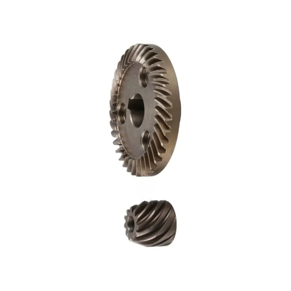 Workshop Maintenance Spiral Bevel Gear Replacement Part Angle Grinder Gear Replacement Gray Metal Construction Hardened Teeth