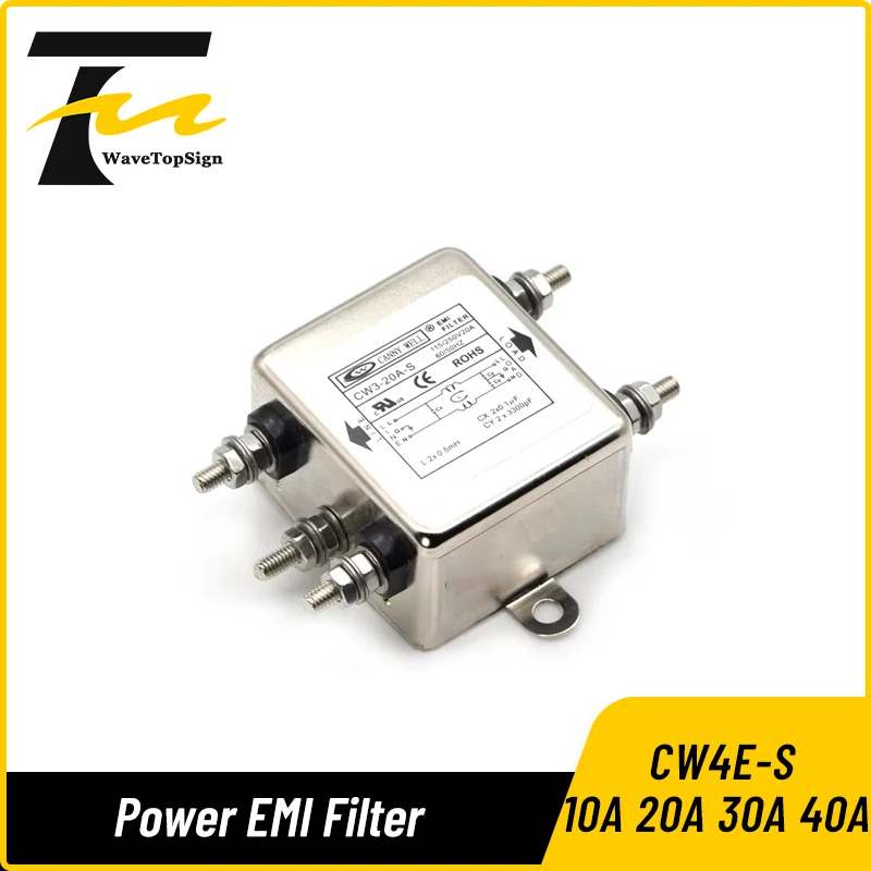 CANNY WELL Power EMI Filter CW3-6A 10A 20A-S AC 220V Single Phase Interference Purification