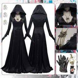 Village Bela Lady Dimitrescu Cosplay Fantasy Costume Disguise for Women Female Dress Fancy Dress Up Halloween Carnival Suit