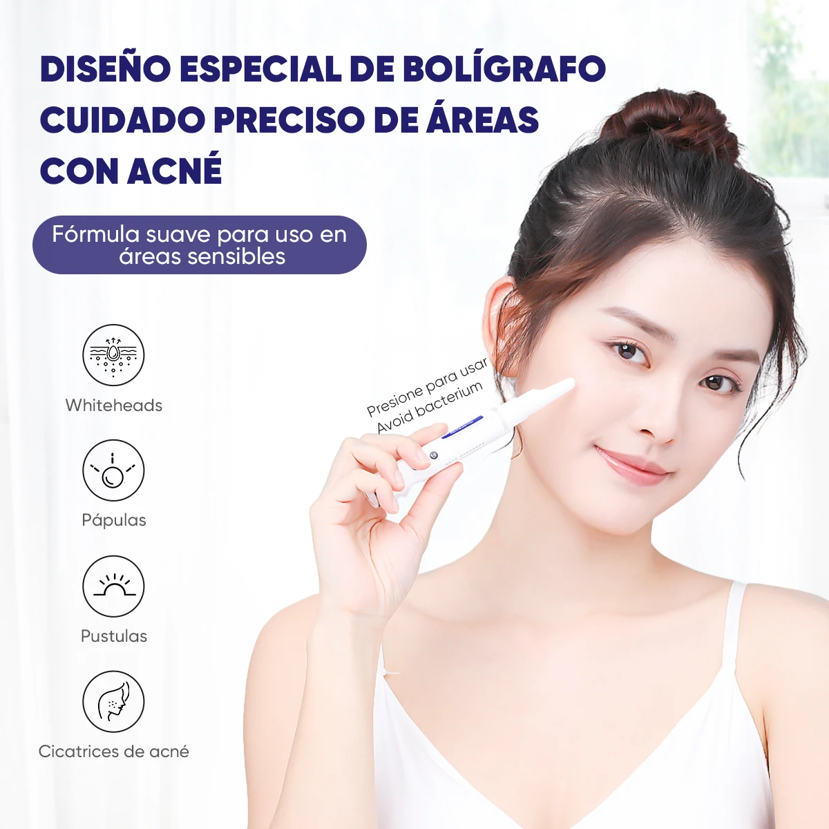 مجموعة العناية الحساسة الصديقة للبشرة: قلم إصلاح مضاد لحب الشباب + كريم لطيف لإزالة الشعر، مع إزالة البثور بدون احمرار وإزالة الشعر دون إضرار الجلد #3