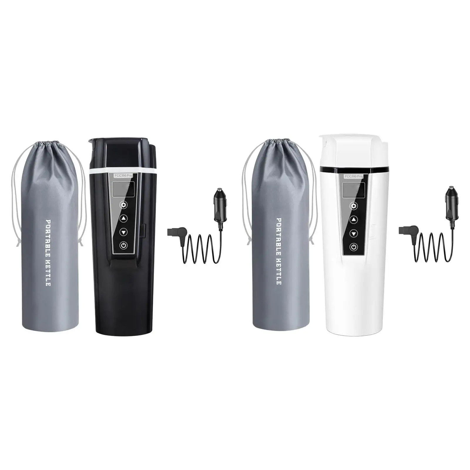 12V/24V Car Kettle Boiler Intelligent Warmer Hot Water Kettle Car Heating Cup for Tea Heating Water Beverage Milk Heated Camping