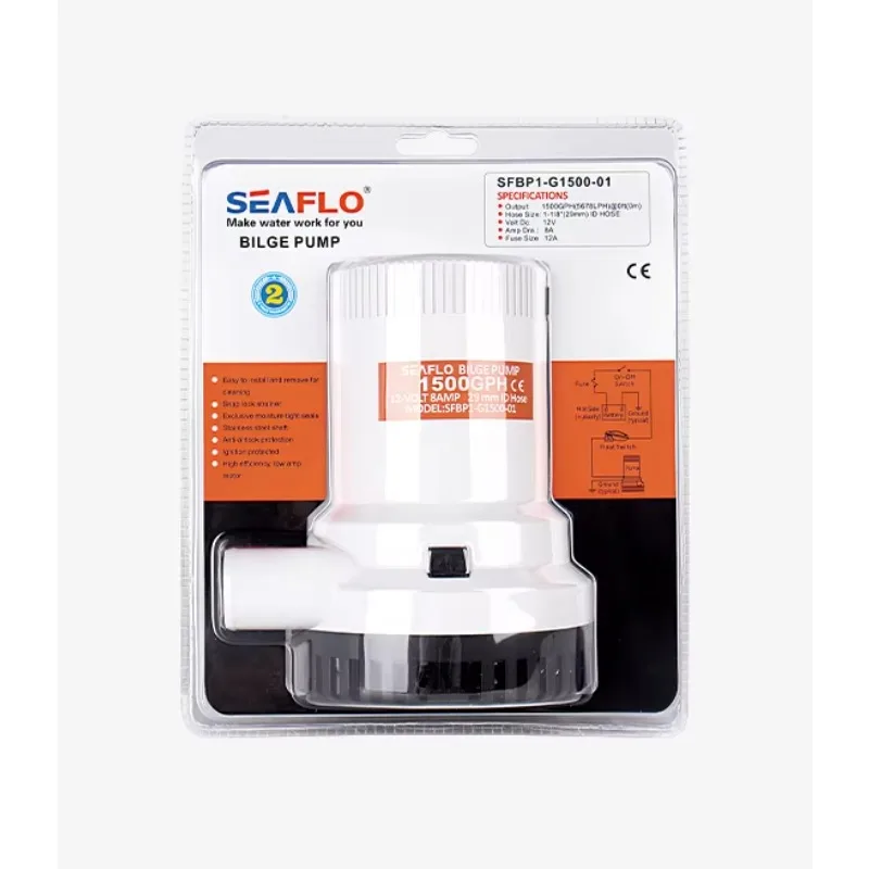 DC Motor Manual Marine Bilge Pump 1500gph 12V With 1 Year Warranty For Boat
