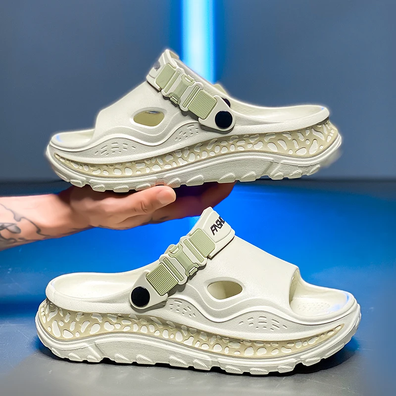 Men's and Women's New Summer Non-Slip Thick-Soled Casual Sports Sandals, Men's Two-Way Wear Water-Resistant Beach Shoes and Sandals
