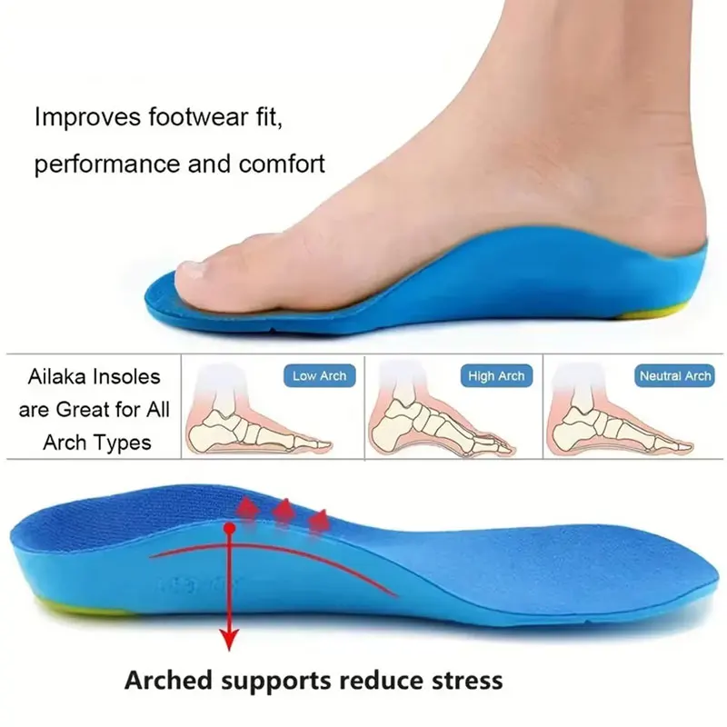 Unisex Orthotics Flat Foot High Arch Support Orthopedic Insoles Soft Breathable Orthotic Arch Foot Running Sports Shoes Pads