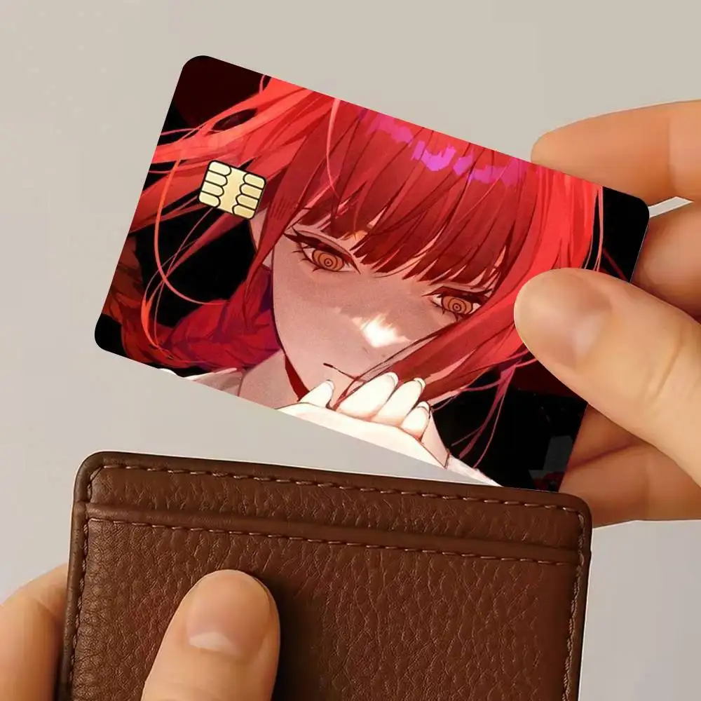 Chainsaw man Makima Credit Card HD Stickers Game Card Decal Small Chip Waterproof Sticker Gift