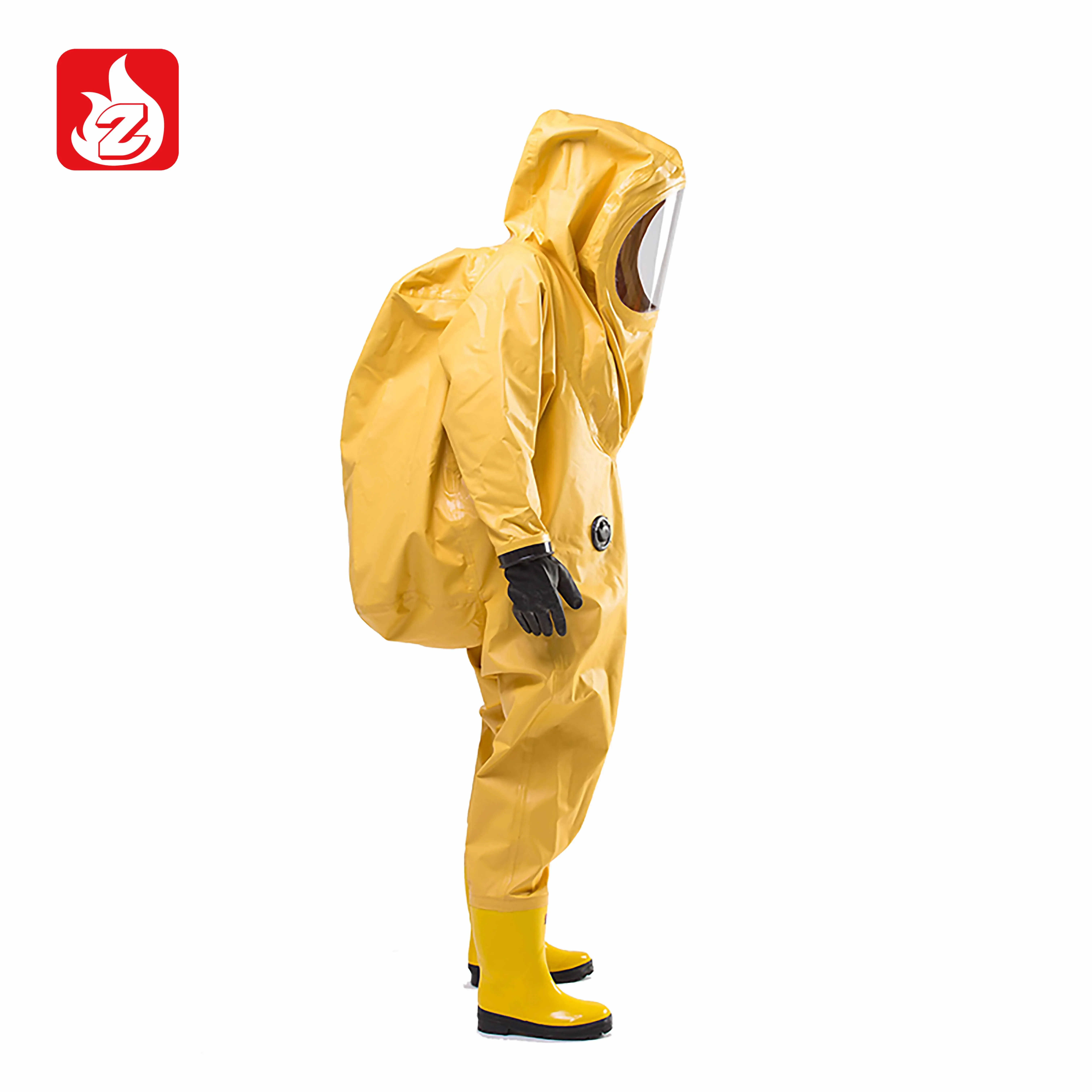 

PVC Hazmat Gas Tight Coverall Heavy Duty Chemical Protective Suit Producto Quimico de Trabajo Pesado