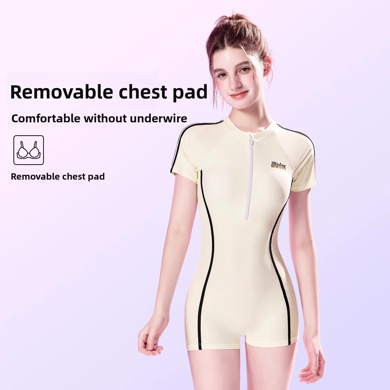 Disney Swimsuit Women's 2025 New Professional One-piece Hot Spring Swimming Pool Flat Angle Swimsuit Women