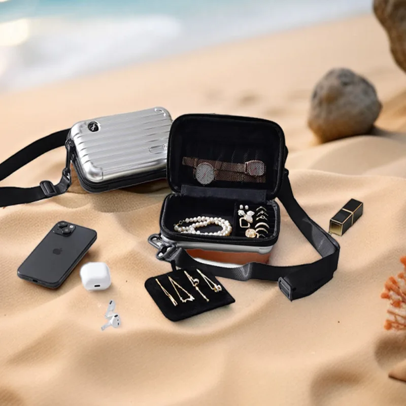 

Multifunctional Travel Jewelry Organizer Bag - Portable Case for Watches, Necklaces, Rings, Hair Accessories & Lipstick
