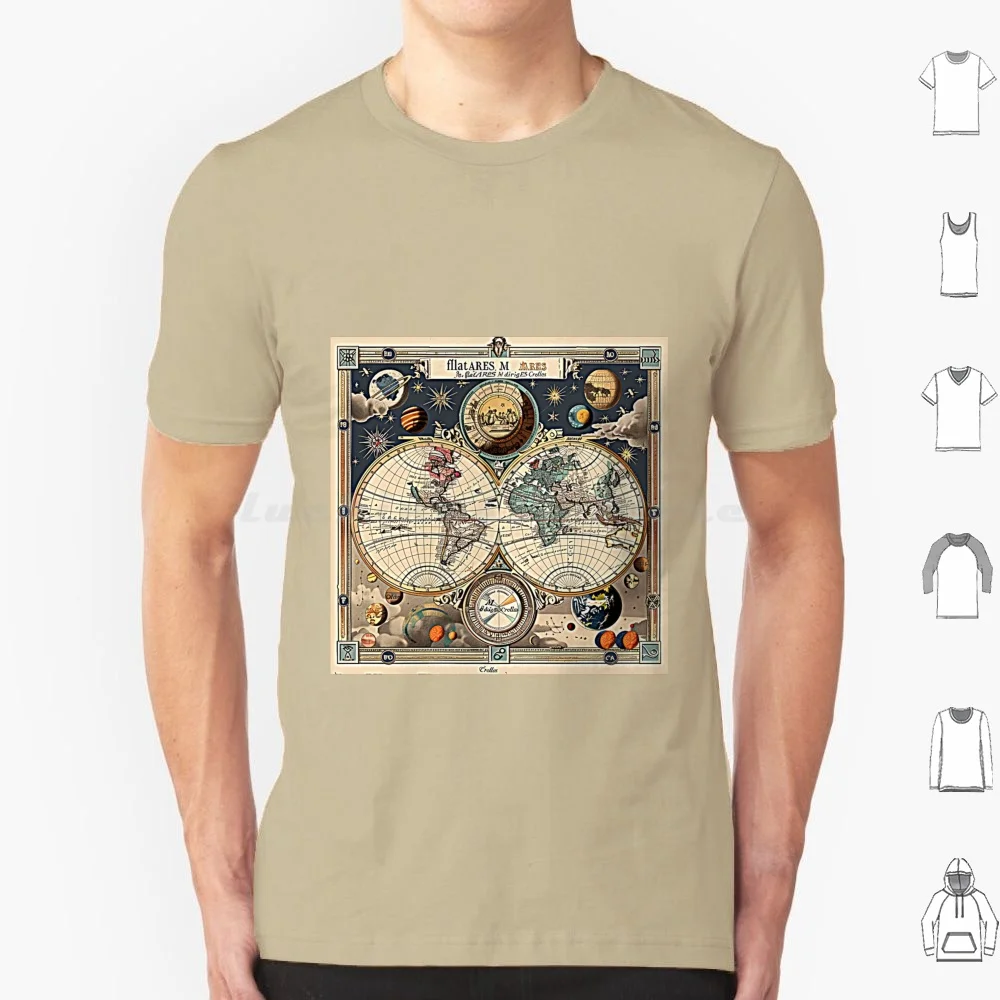 Vintage Celestial Map – Intricate Astronomical Chart T Shirt Big Size 100% Cotton Vintage Map Celestial Astronomical