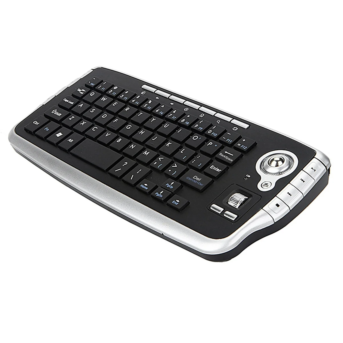 

A49T 2.4GHz Wireless Keyboard with Trackball Mouse Scroll Wheel Remote Control for Android TV BOX Smart TV PC Notebook Silver