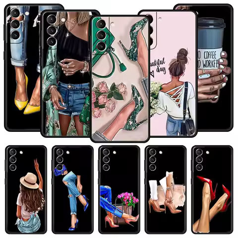 Girl Women Coffee Miss Phone Case For Samsung Galaxy S25 S24 S23 S22 S20 Ultra S21 FE 5G S10 Plus S10E Soft TPU Cover