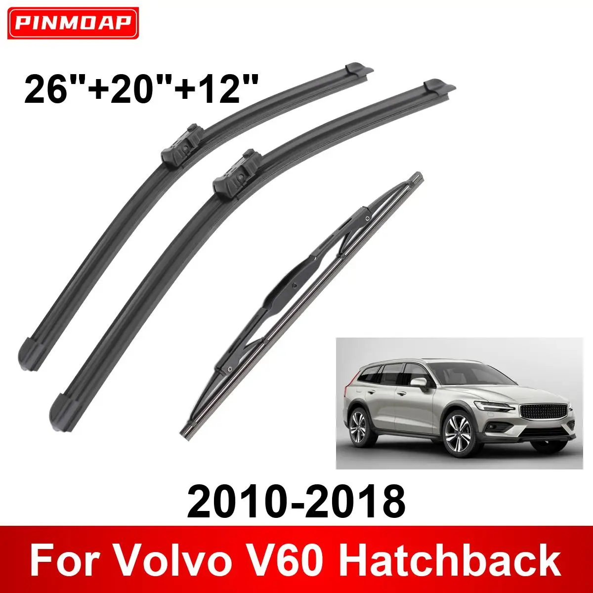 1/2/3/4/6PCS Auto Wischer Für Volvo V60 Fließheck 2010-2018 vorne Hinten Wischer Klingen Pinsel Auto Zubehör 2014 2015 2016 2017