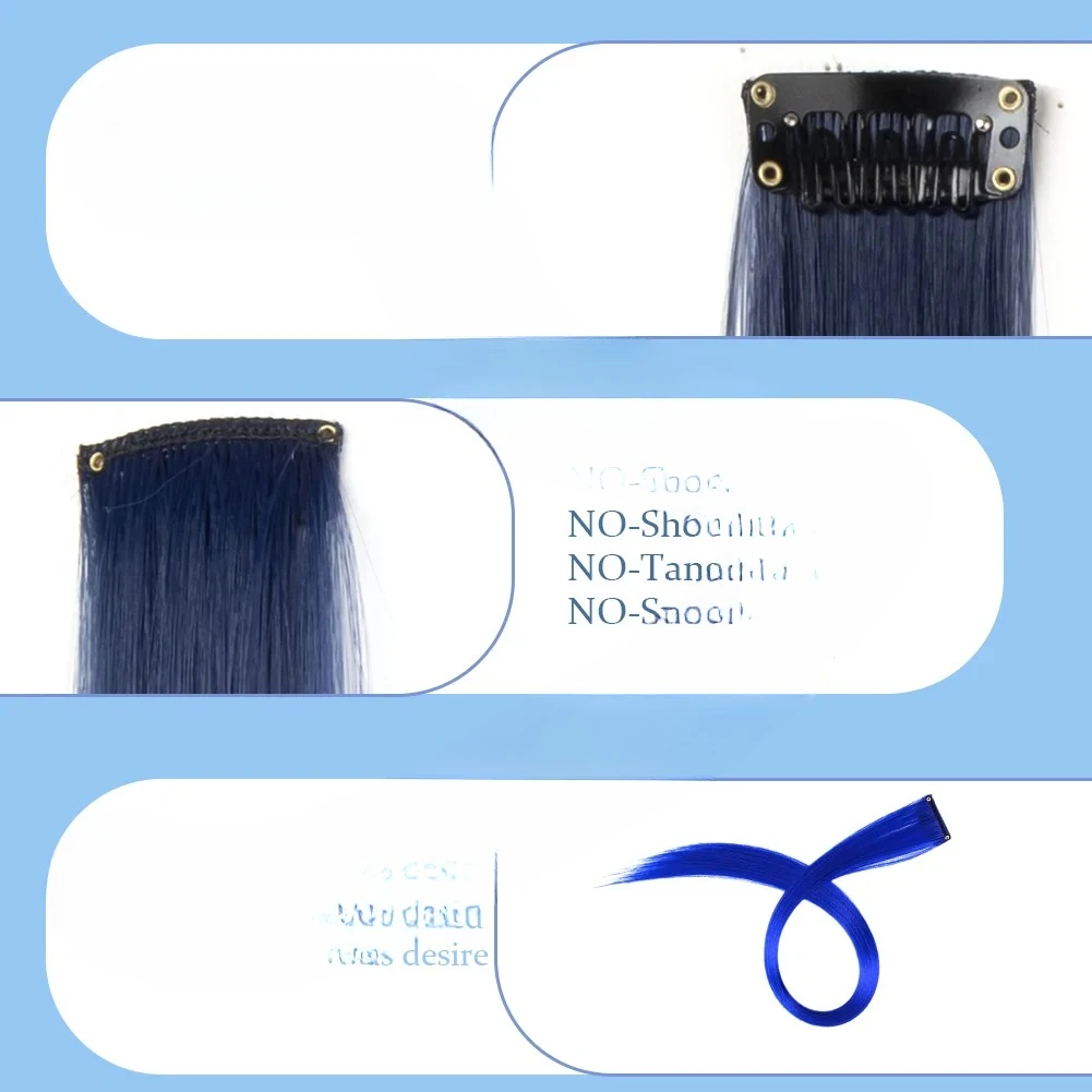 10 قطعة/الحزمة يسلط الضوء على وصلات الشعر الملونة للفتيات 22 بوصة ألوان أومبر مستقيم الاصطناعية Hairpieces2026 #6