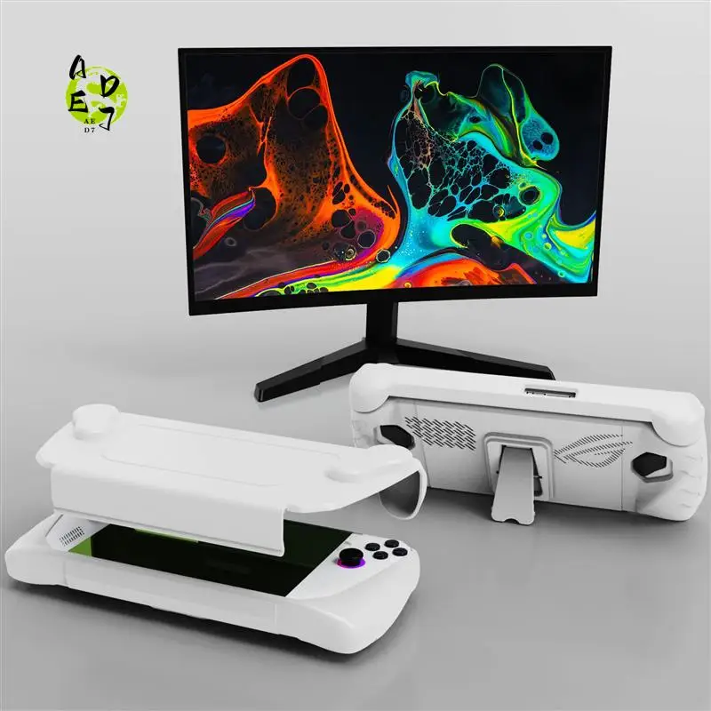 AED7-For ROG Ally Host With Stand Full Cover TPU Protective Case Removable Face Cover Drop Protection Case