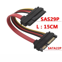 Cable de extensión de disco duro de 22 Pines, SAS a SATA,SFF-8482, SAS, 29 pines a SATA, puerto de alimentación SATA de 15 pines