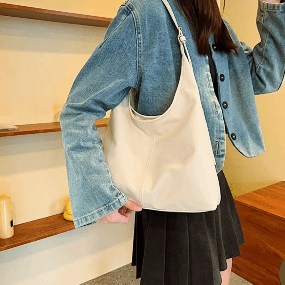 

Винтажная большая сумка большой вместимости, однотонная женская сумка из искусственной кожи, модная дизайнерская сумка, сумка для покупок, уличная одежда