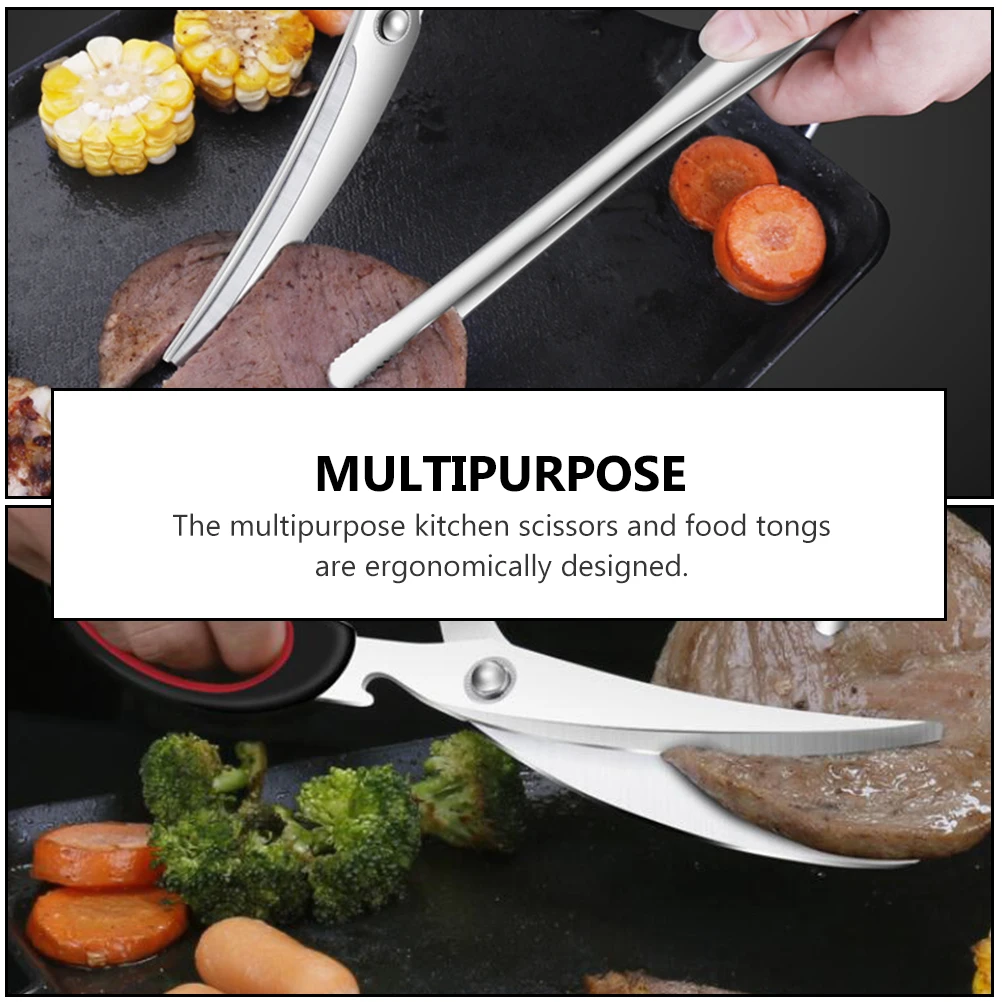 

2 шт., щипцы для барбекю, ножницы для мяса, кухонный гаджет из нержавеющей стали, инструмент для барбекю, аксессуары для домашнего ужина, зажим для еды