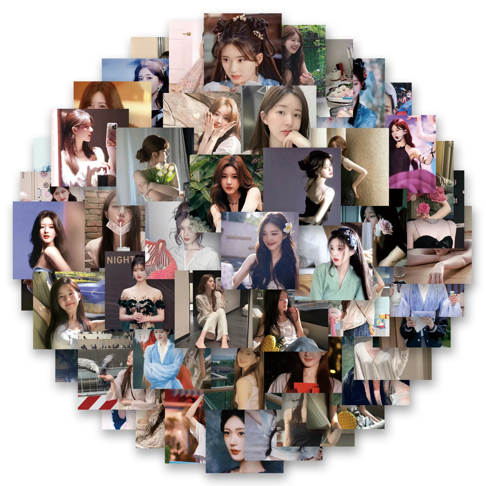 60 uds Ins Venta caliente Zhao Lusi estrella Graffiti pegatinas decorativas DIY guitarra teléfono taza de agua monopatín pegatinas impermeables