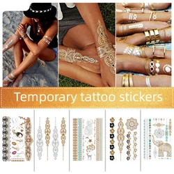 1Ps Waterproof Hot Stamping Temporary Tattoos Transfer Stickers Popular Trendy Disposable Tattoo Stickers Fake Tattoo for Woman