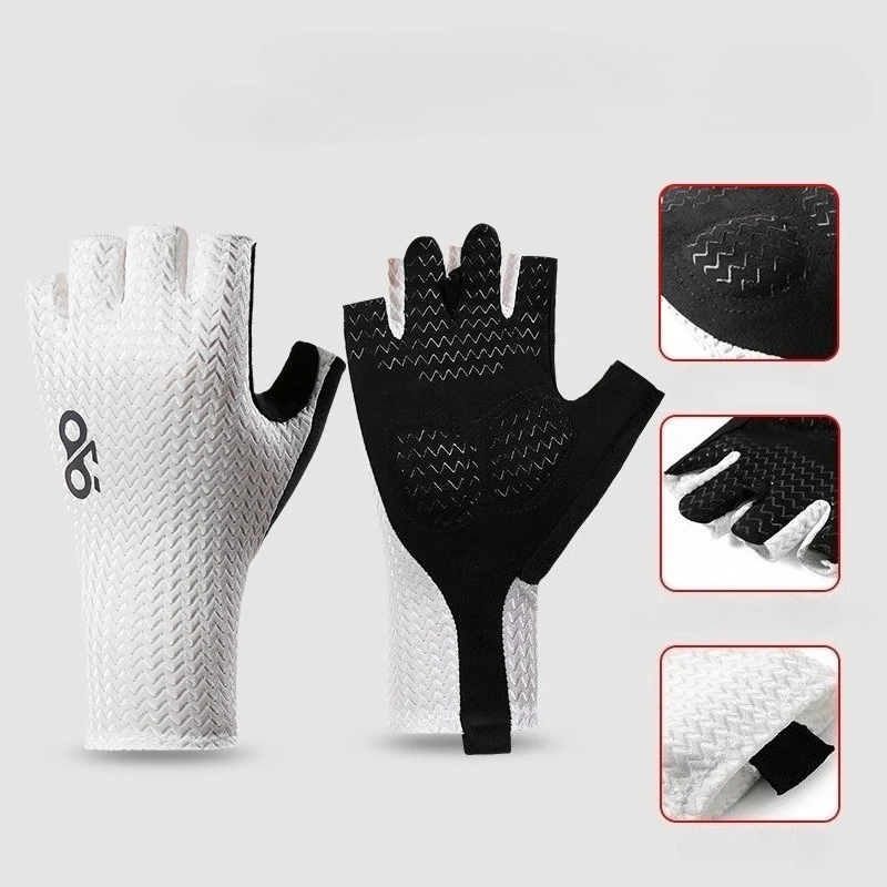 Summer Breathable Half Finger Cycling Gloves Ultralight Road Bike Gloves Anti-Slip Silicone Pad Cooling Sport Gear