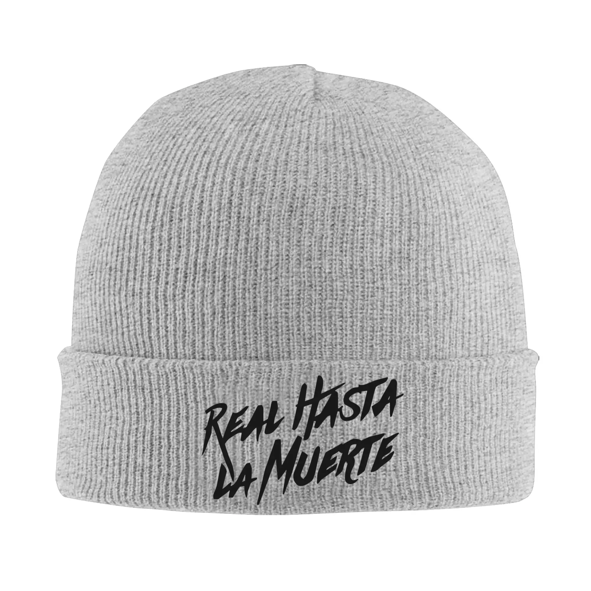 Anuel AA متماسكة قبعة ريال Hasta La Muerte قبعات صغيرة في الهواء الطلق الحرارية مطاطا للجنسين بونيه القبعات الخريف الشتاء قبعات هدية عيد ميلاد