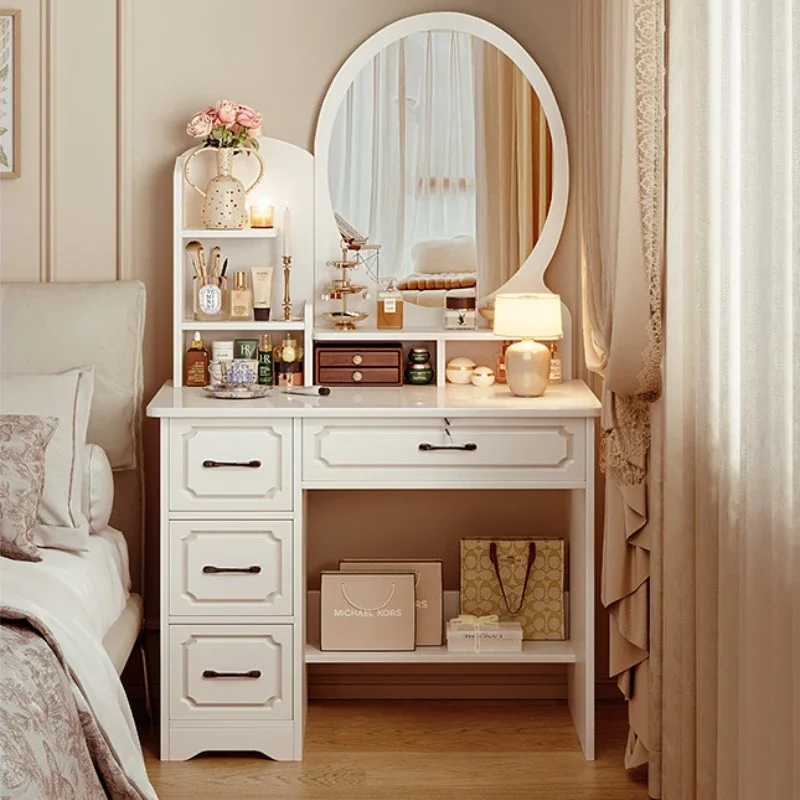 White Strong Luxury Large Dressing Table Walnut Distinctive Durable Sleek Metal Dressing Table Coiffeuse Chambre Home Furniture