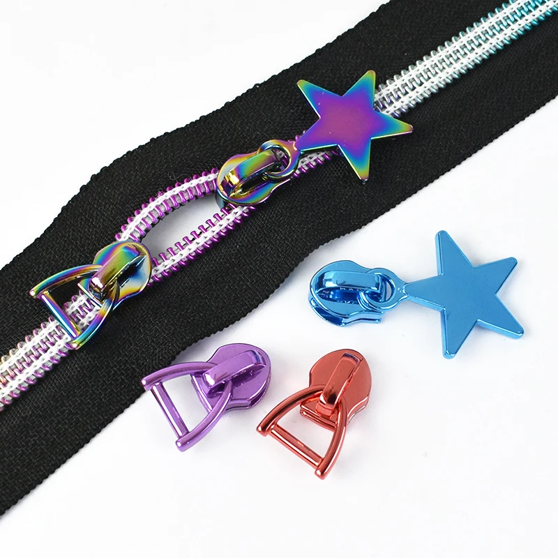 

5/10/20Pcs Meetee 5#Colorful Nylon Zipper Head Coil Zip Puller Coat Zips Repair Kit Backpack Decor Slider DIY Sewing Accessories