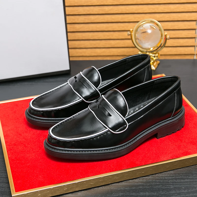 Zapatos de vestir a la moda para hombre, calzado ligero y cómodo de un paso, color negro y marrón, talla 38-46