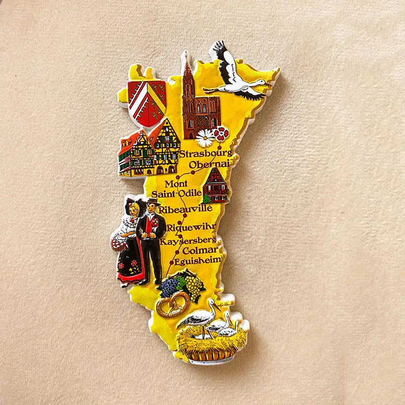 

France Map Fridge Magnet Travel Souvenir Creative 3D Magnetic Decorative Gift Souvenir