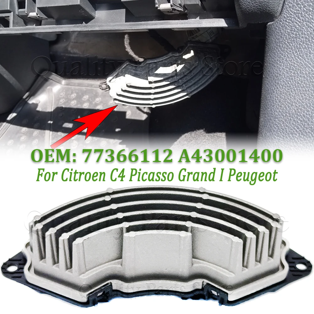 1PC NEW Heater Blower Resistor 6Pins For Citroen C4 Picasso Grand I Peugeot 77366112 A43001400 55702441 6845788 A43000900 6441CE